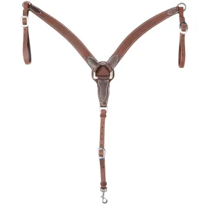 NRS Tack Roughout Chocolate Harness 1 1/2in Tapered Breast Collar