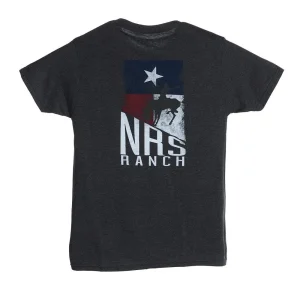 NRS Texas Flag Stacked Logo Black Tee Shirt