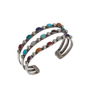 NRS Three Stone Strand Cuff Bracelet