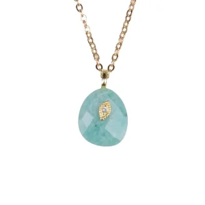 NRS Turquoise Pendant Gold Necklace