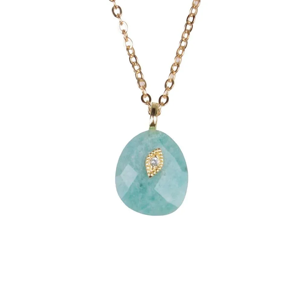 NRS Turquoise Pendant Gold Necklace