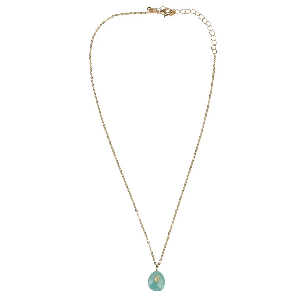 NRS Turquoise Pendant Gold Necklace - Image 2