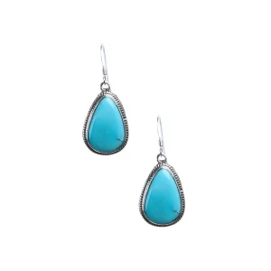 NRS Turquoise Sterling Teardrop Earrings