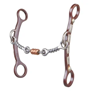 NRS Tyler Twisted Wire Dog Bone with a Copper Roller Snaffle Bit