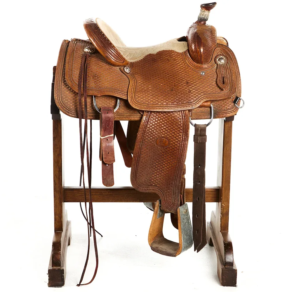 NRS Used 14in Full Tooled Basket Stamp Calf Roper - Image 2