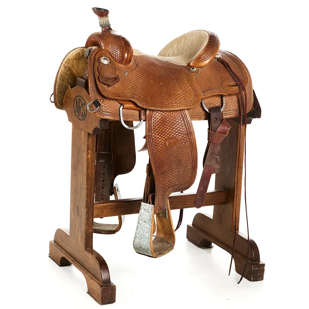 NRS Used 14in Full Tooled Basket Stamp Calf Roper