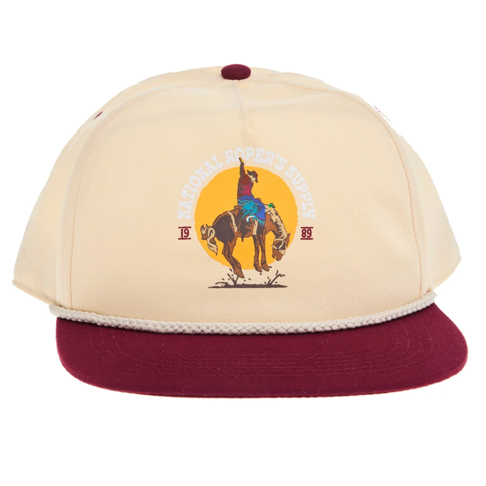 NRS Vintage Cowboy Burgundy and Cream Cap - Image 2