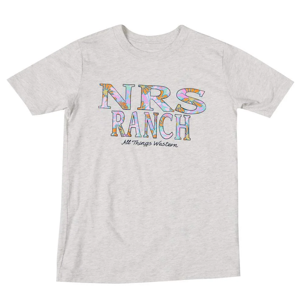 NRS Youth Floral Logo Oatmeal Tee