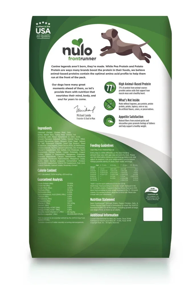 Nulo Frontrunner Chicken, Oats & Turkey Puppy Dry Dog Food - Image 2