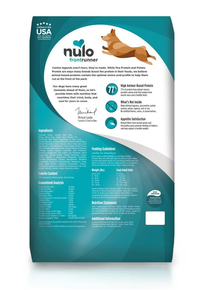 Nulo Frontrunner Turkey, Whitefish & Quinoa Dry Dog Food - Image 2