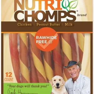 Nutri Chomps Mini Twist Dog Treat Peanut Assorted Flavors