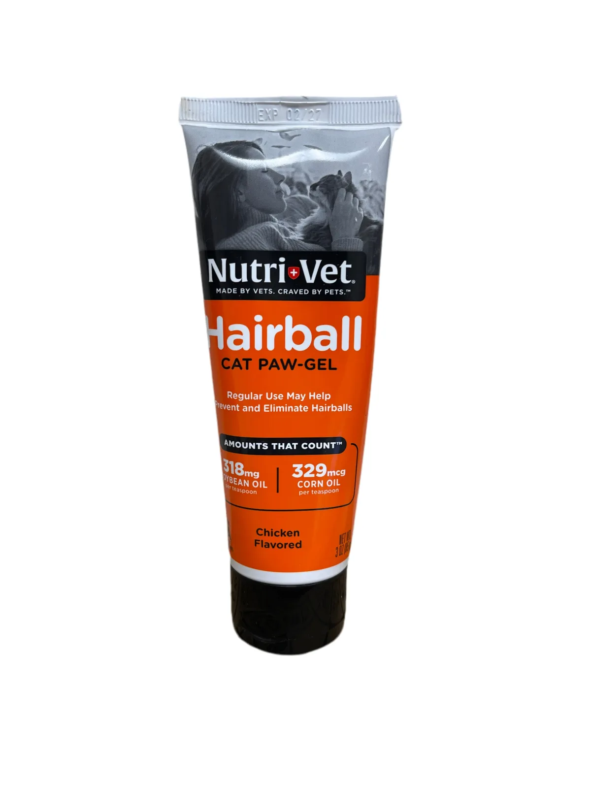 Nutri-Vet Hairball Chicken Flavor Paw-Gel for Cats 3 oz
