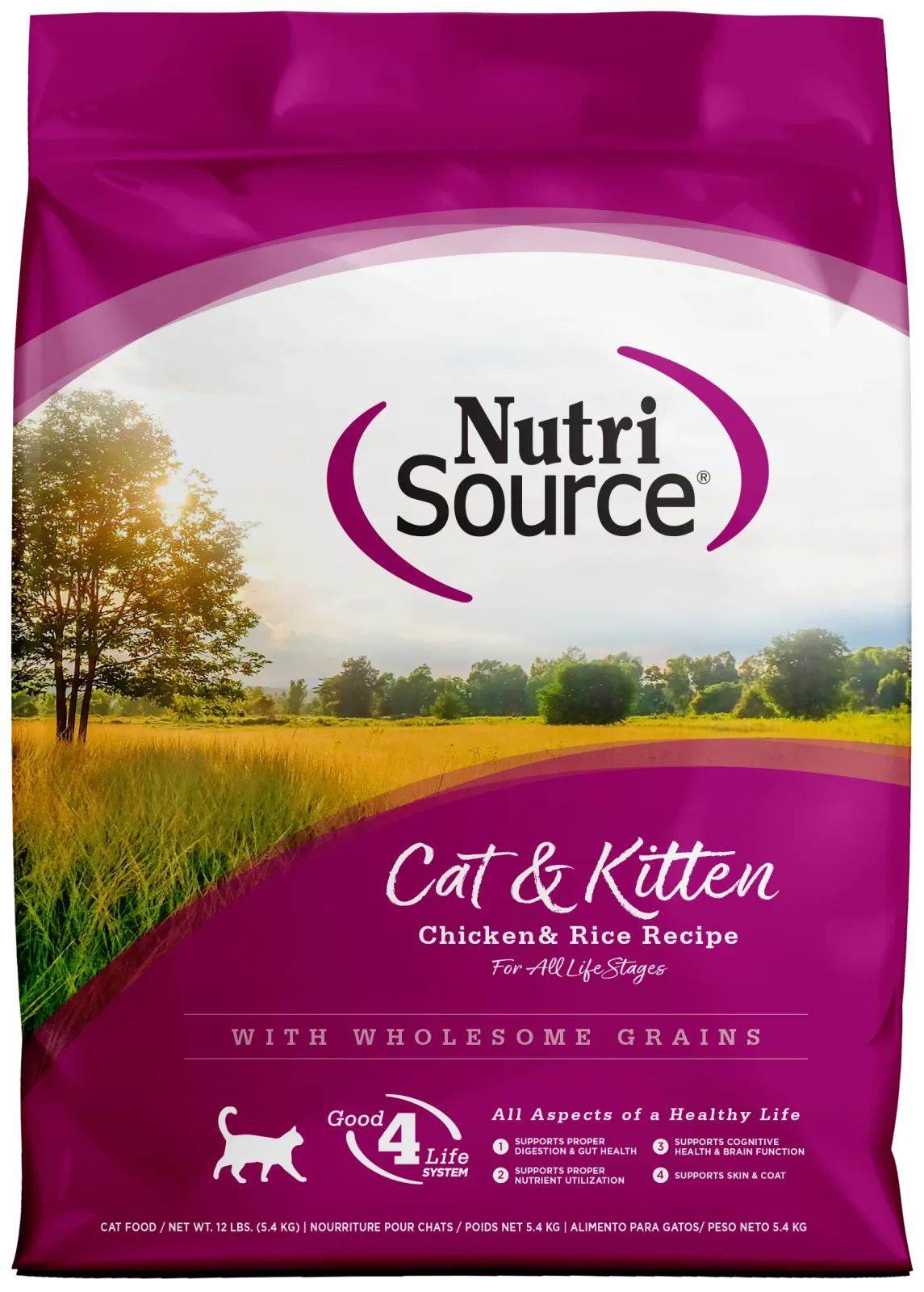 NutriSource Cat & Kitten All Life Stages Dry Cat Food Chicken & Rice 12 lb