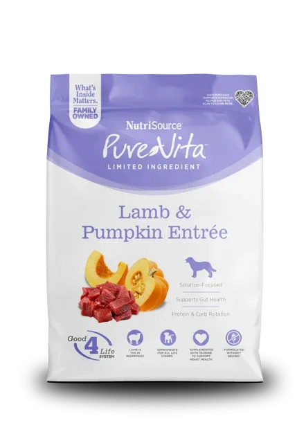 NutriSource PureVita LID Dry Dog Food Lamb & Pumpkin 4 lb
