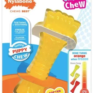 Nylabone Chill & Chew Color Change Puppy Mini Souper Bone Lamb & Apple