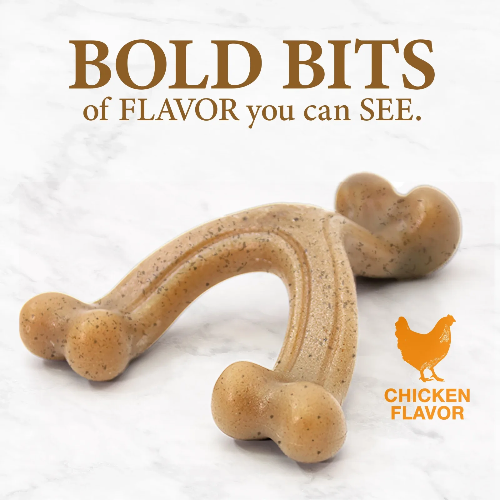 Nylabone Gourmet Style Strong Chew Wishbone Dog Chew Toy Chicken, Large/Giant up to 50 lb 1 ct - Image 2