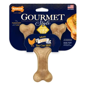 Nylabone Gourmet Style Strong Chew Wishbone Dog Chew Toy Chicken, Large/Giant up to 50 lb 1 ct