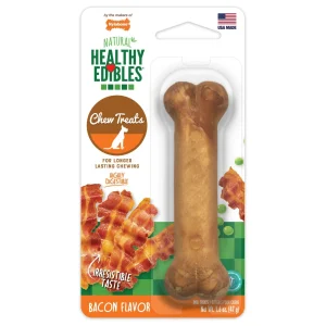 Nylabone Healthy Edibles All-Natural Long Lasting Bacon Flavor Chew Treats 1 Count Small/Regular