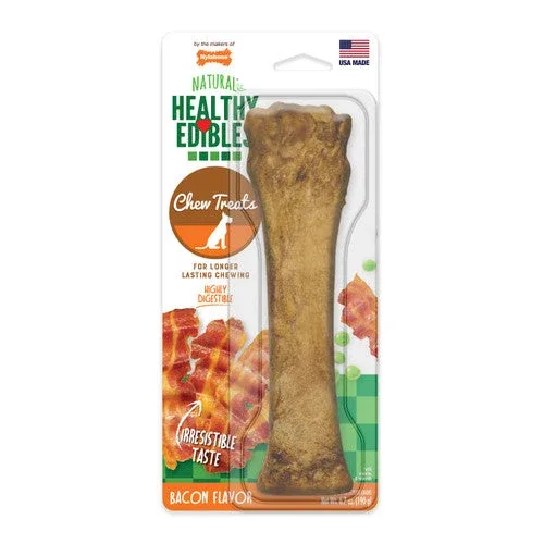 Nylabone Healthy Edibles All-Natural Long Lasting Bacon Flavor Chew Treats 1 Count Souper - 50+ lbs. - Image 2