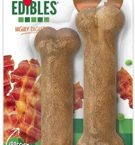 Nylabone Healthy Edibles Wholesome Dog Chews - Bacon Flavor Petite (2 Pack)