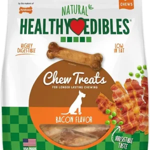 Nylabone Healthy Edibles Wholesome Dog Chews - Bacon Flavor Wolf (7 Pack)
