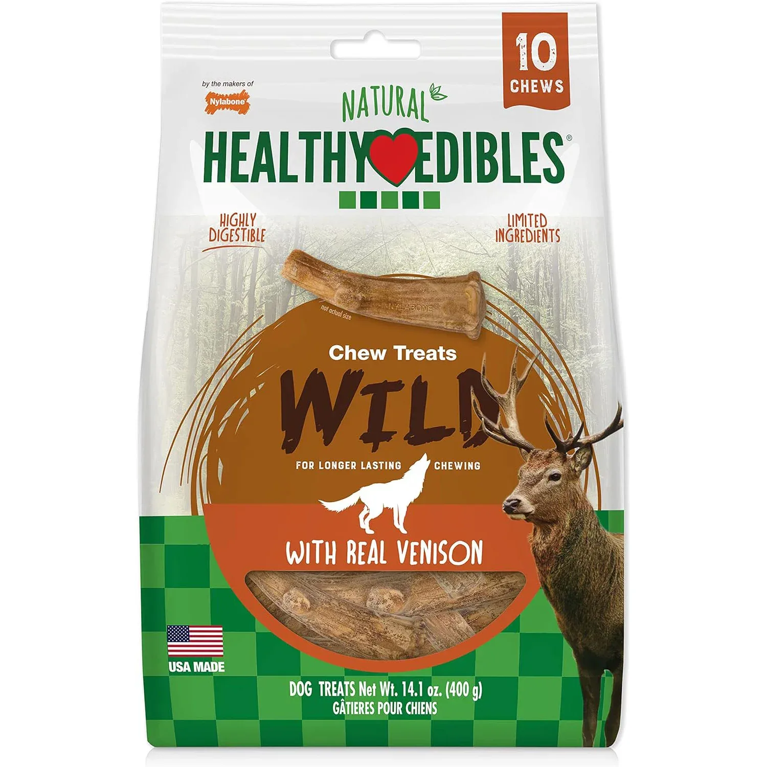 Nylabone Healthy Edibles WILD Antler Chew Treats