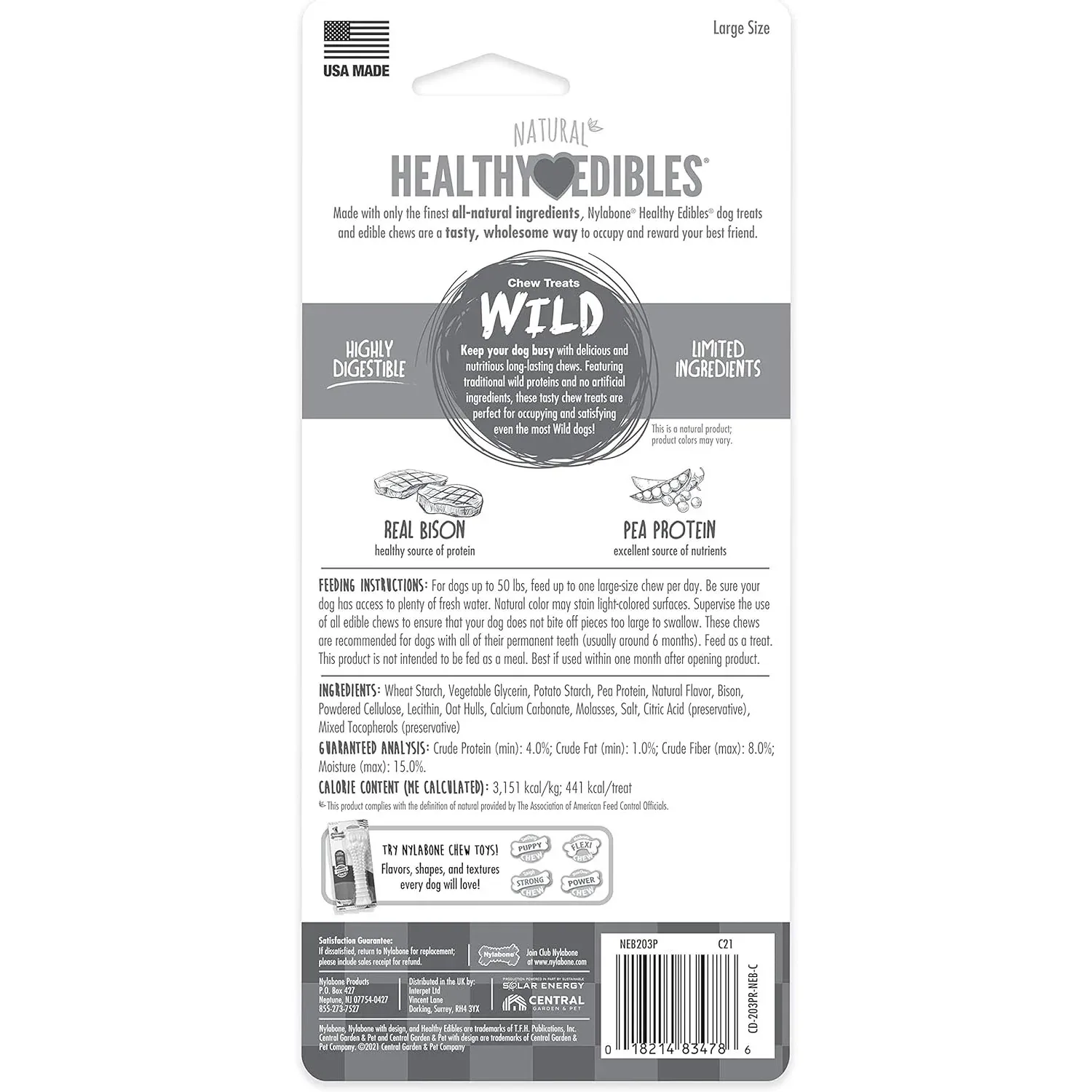 Nylabone Healthy Edibles WILD Bison Chew - Image 2