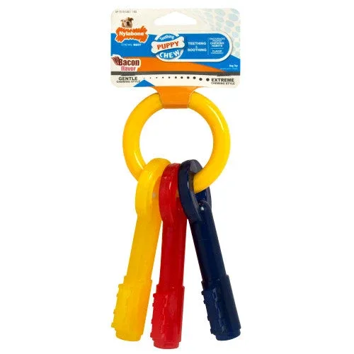 Nylabone Just for Puppies Teething Chew Toy Keys Bacon X-Small/Petite (1 Count) - Image 2