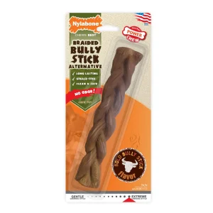 Nylabone Power Chew Braided Bully Stick Alternative Chew Dog Toy Beef, Large/Giant up to 50 lb. 1 ct