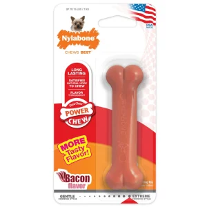 Nylabone Power Chew Durable Dog Toy Bacon X-Small/Petite (1 Count)
