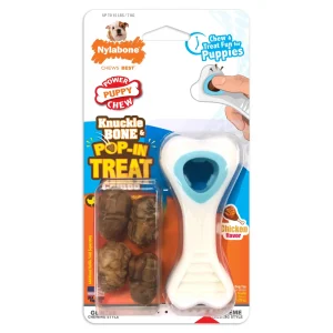 Nylabone Puppy Power Chew Souper Bone PopIn Puppy Treat Dog Toy Combo Chicken, X-Small/Petite up to 15 lb. 1 ct