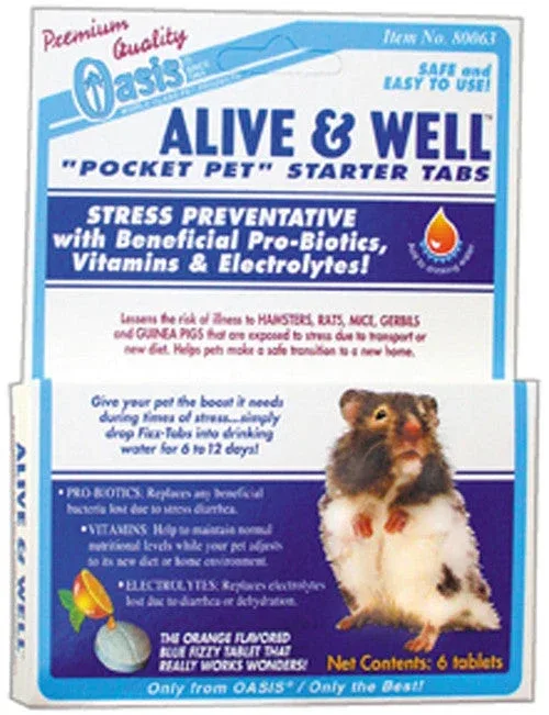 Oasis Alive & Well Probiotic Treatment Fizz-Tablets for Small Animals 6 Count - Image 2