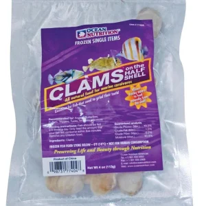 Ocean Nutrition Clams on the Half Shell Frozen Fish Food 4 oz SD-5 (DD)