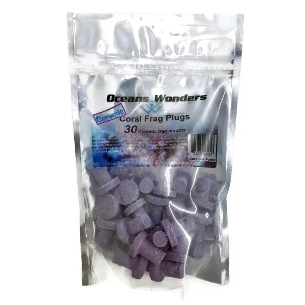 Ocean Wonders Purple CERAMIC Coral Frag Plugs, 30 pack