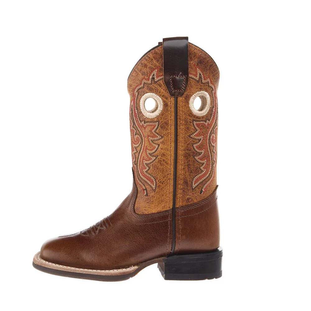 Old West Children's Vintage Brown Square Toe Boot - Image 2