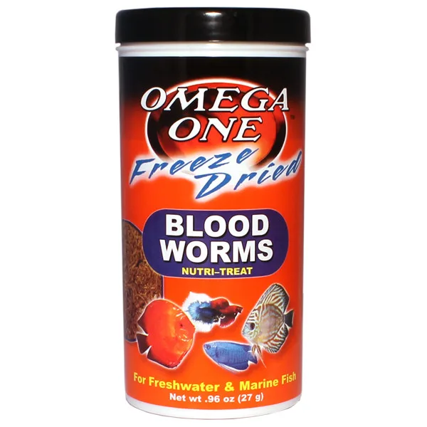 Omega One Freeze Dried Blood Worms, 0.96 oz.