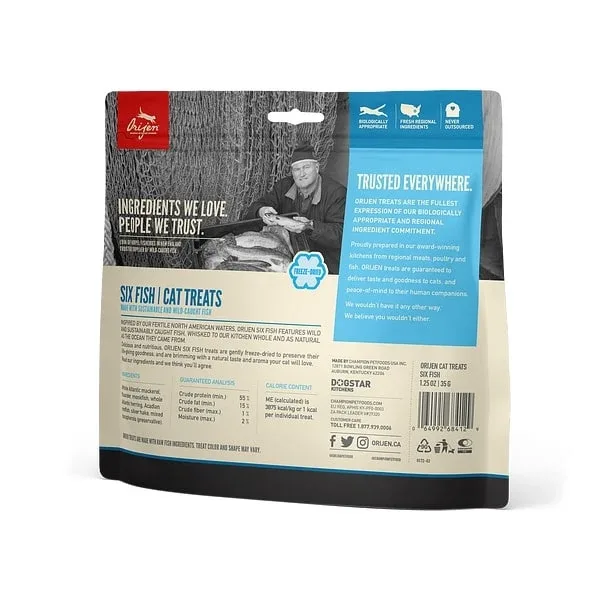ORIJEN Grain Free Six Fish Freeze Dried Cat Treats - Image 2