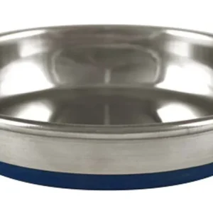 OurPets Premium Rubber Bonded Stainless Steel Cat Bowl Silver 12 oz