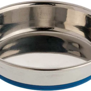 OurPets Premium Rubber Bonded Stainless Steel Cat Bowl Silver 8 oz