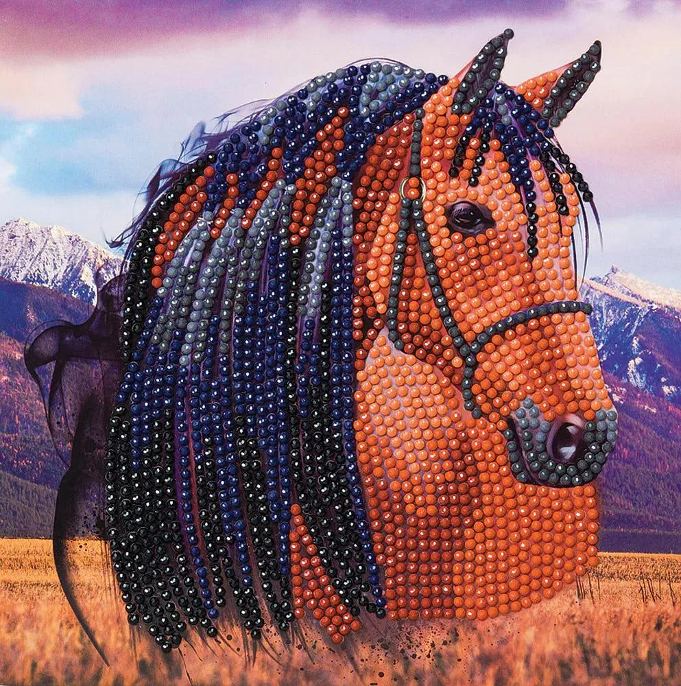 Outset Games And Cobble Hill Puzzles Horse Crystal Art Card Kit