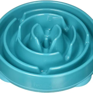 Outward Hound Teal Dog Slow Feeder Bowl