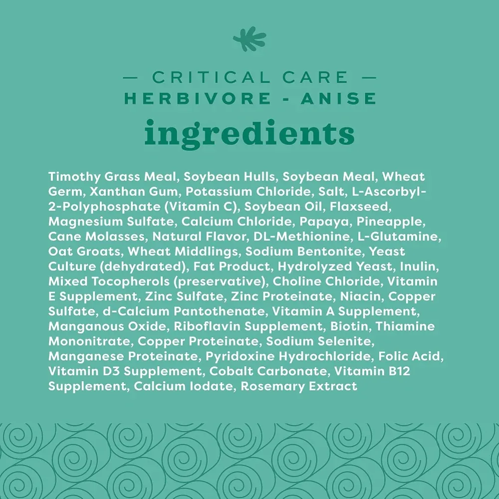 Oxbow Critical Care Anise Herbivore Dry Food for Rabbits and Guinea Pigs - Image 2