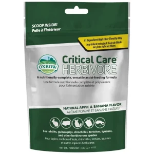 Oxbow Critical Care Apple and Banana Herbivore Dry Food for Rabbits and Guinea Pigs