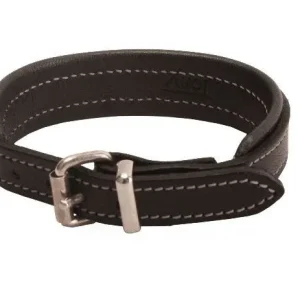 Padded Leather Bracelet With Nickel Buckle 9in Blk