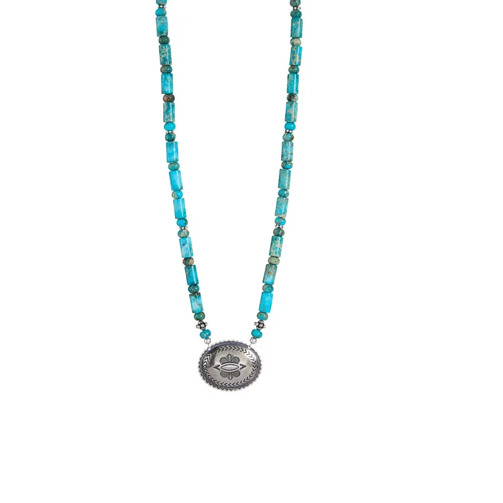 Paige Wallace Sterling Silver Concho Imperial Jasper Necklace - Image 2