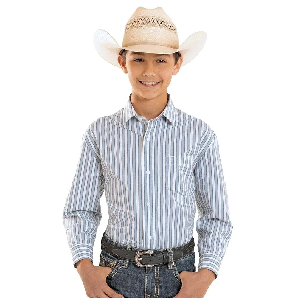 Panhandle Boy's Blue Stripe Long Sleeve Shirt