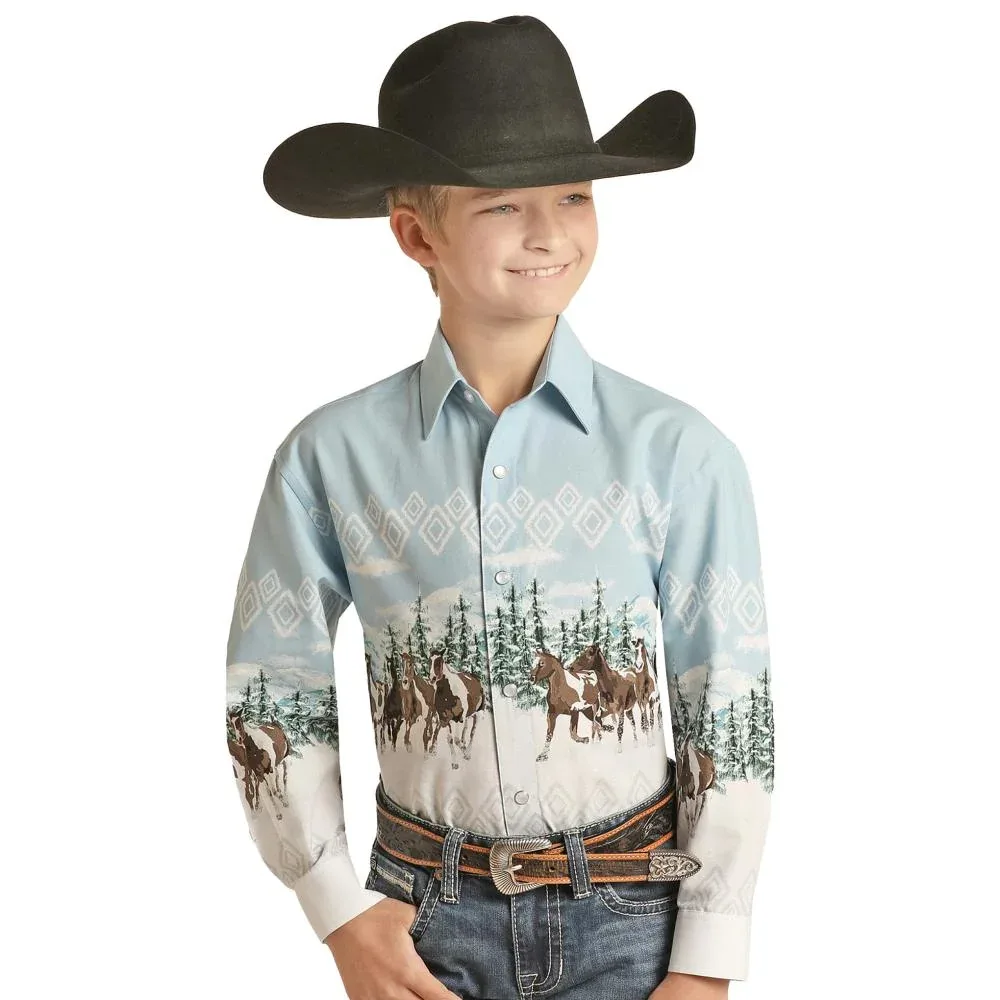 Panhandle Boy's Wild Horse Snap Shirt