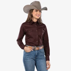 Panhandle Dark Brown Snap Top