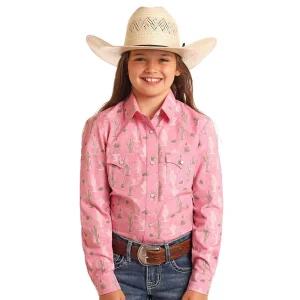 Panhandle Girls Cactus Print Shirt