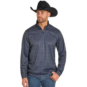 Panhandle Men's Black Checkered Performance Pullover
